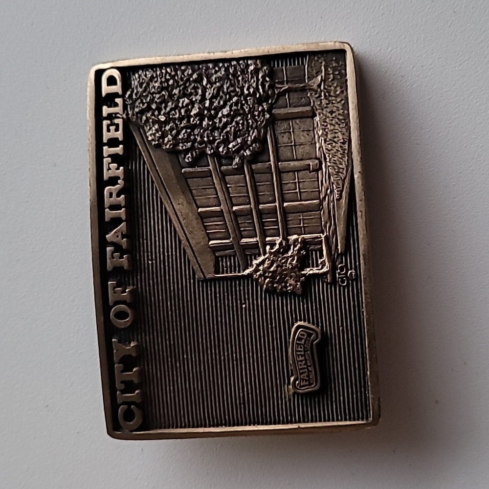 City of Fairfield CA brass belt buckle RARE